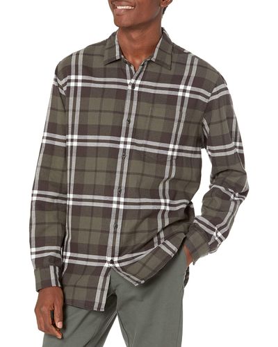 Amazon Essentials Regular-fit Long-sleeve Flannel Shirt - Gray