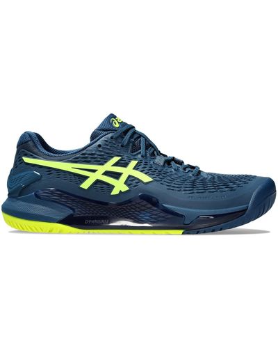 Asics S Resolution 9 Tennis Shoes Trainers Blue/yellow 11