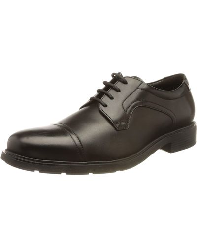 Geox U Dublin B, Scarpe Stringate Basse Brogue Uomo - Nero