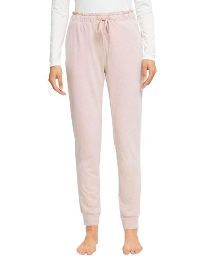 Esprit Cosy Melange Sus Pantalon Long Bas de Pijama - Rose