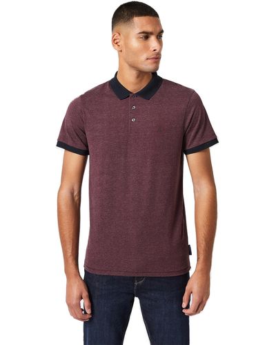 French Connection Short Sleeve Polo Shirt T-shirt Tee Top - Purple