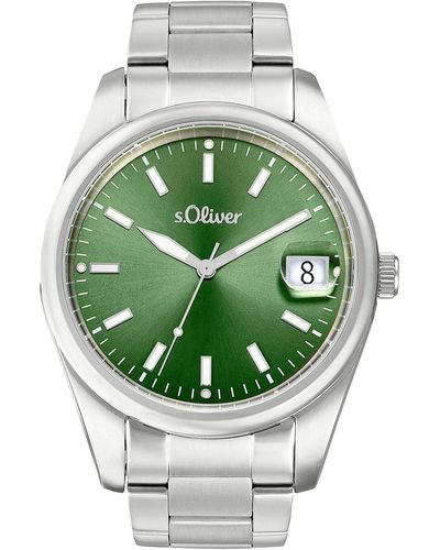S.oliver Armbanduhr Quarzuhr Analog - Grün