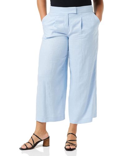 FIND Cropped Linen Trousers - Blue