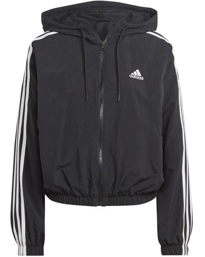 adidas Essentials 3-stripes Geweven Windjack Zwart/wit