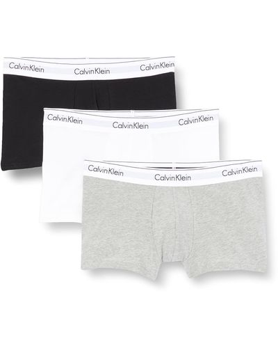 Calvin Klein Hombre Pack de 3 Bóxers Trunks Algodón con Stretch - Blanco