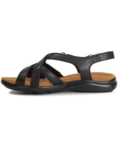 Clarks Kitly Go Leather Sandals In Black Standard Fit Size 5