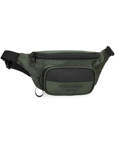 Pepe Jeans Bromley Waist Bag Green 30x13x5 Cm Polyester - Black