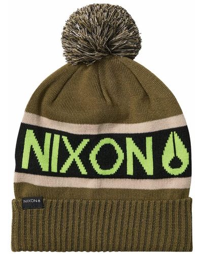Nixon Teamster R Olive Black Beanie Beany Wool Hat S - Green