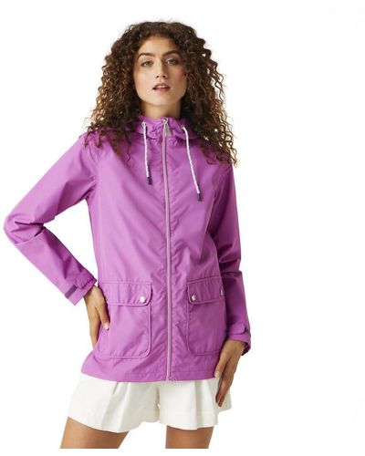 Regatta S Bayletta Full Zip Hooded Rain Coat - Purple