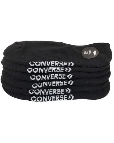 Converse 3 Pack Half Cushion Ultra Low Socks No Show Made For Chucks Shoe Size 6-12 - Schwarz