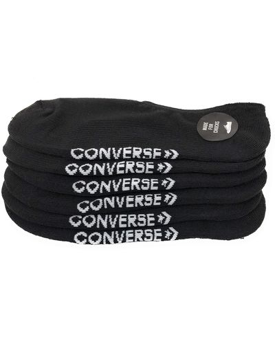 Converse 3 Pack Half Cushion Ultra Low Socks No Show Made For Chucks Shoe Size 6-12 - Black