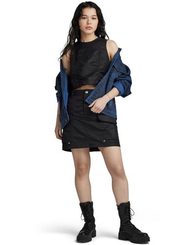 G-Star RAW Camisa MA-1 Cropped Sleeveless Para Mujer - Negro