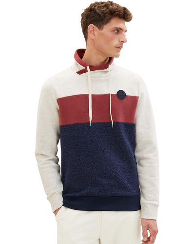 Tom Tailor 1037761 Colorblock Snood Sweatshirt - Blau