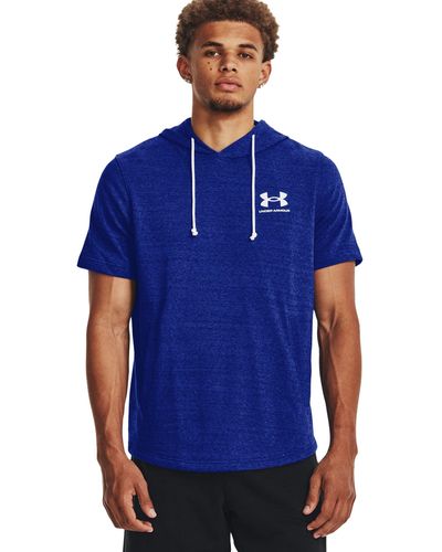 Under Armour Mens Rival Terry Short-sleeve Hoodie, - Blue