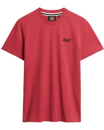 Superdry Essential Logo Emb Tee C2-non-printed T Shirt - Red