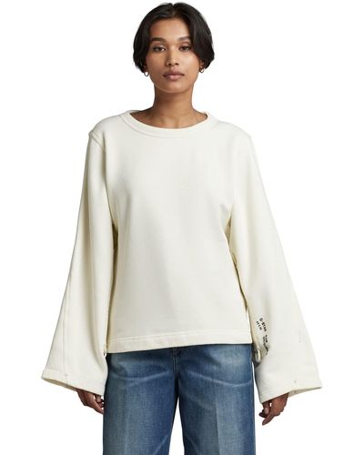 G-Star RAW Adjustable Sleeve Cropped sw Sweater - Weiß