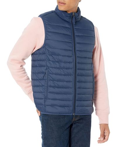 Amazon Essentials Lightweight Water-resistant Packable Puffer Vest Down Alternative Coat - Blue