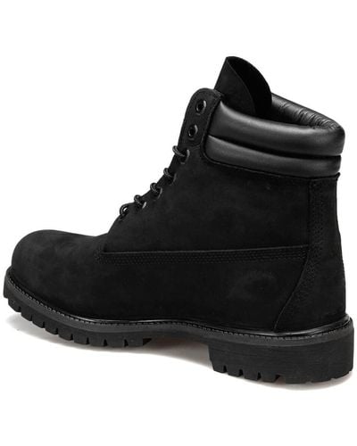 Timberland 6 Inch Double Collar Lace Up Boots - Black