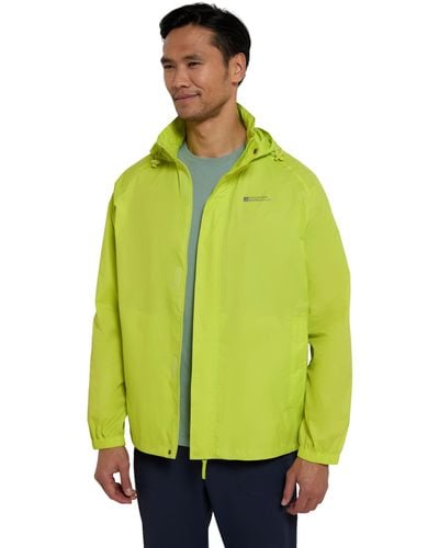 Mountain Warehouse Pakka Mens Waterproof Packable Jacket - Isodry, Lightweight & Breathable Raincoat With Taped Seams & Packaway - Green
