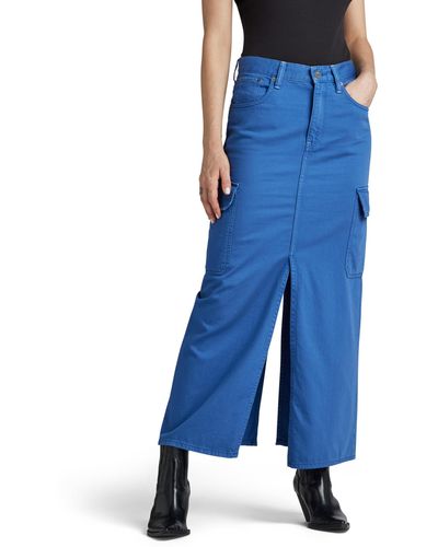 G-Star RAW Viktoria Long Cargo Skirt Donna - Blu