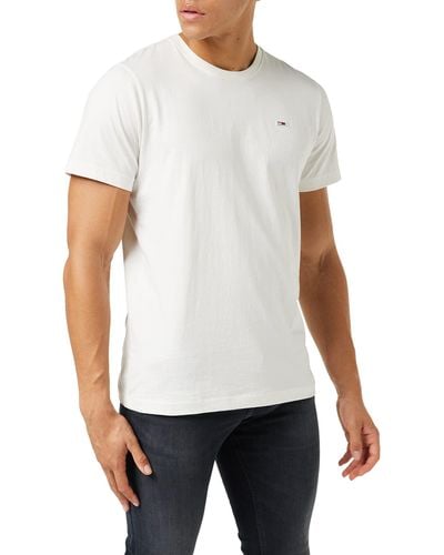 Tommy Hilfiger Tommy Jeans T-Shirt Kurzarm TJM Classic Rundhalsausschnitt - Weiß