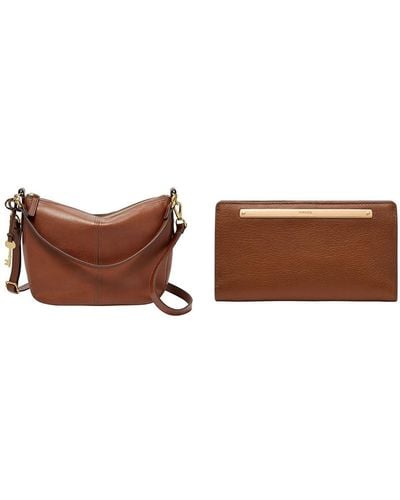 Fossil Jolie Backpack And Liza Wallet - Brown