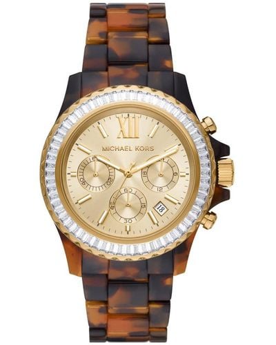 Michael Kors Everest Quartz Watch with Acrylic Strap - Mettallic