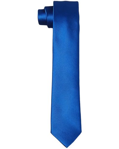 HIKARO Krawatte handgefertigt im Seidenlook 6 cm schmal - Jeansblau