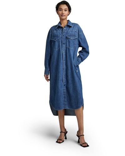 G-Star RAW Boxy Shirt Dress - Blue