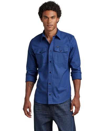 G-Star RAW Marine Slim Shirt para Hombre - Azul
