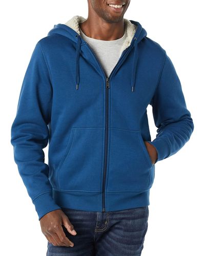Amazon Essentials Fleece-Sweatshirt mit Kapuze und Sherpa-Futter - Blau