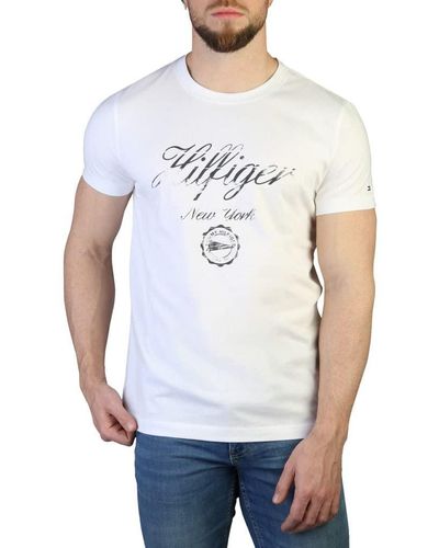 Tommy Hilfiger T-Shirt ches Courtes Faded Script Print Slim - Blanc
