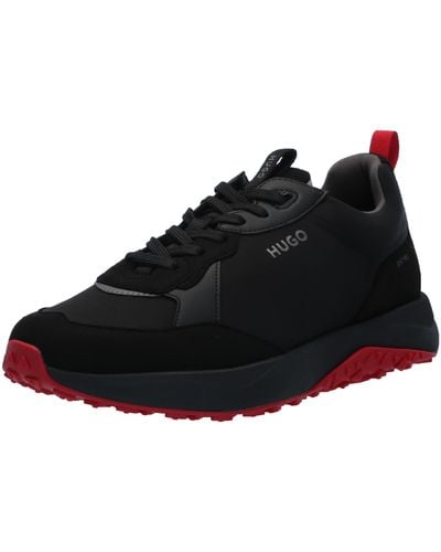 HUGO Running Style Mix Material Trainers - Black