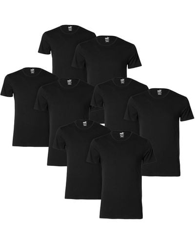 PUMA T-Shirt Basic V-Neck Regular Fit 8er Multipack S M L XL Schwarz Weiss 100% Baumwolle