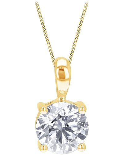 Amazon Essentials Lab Created Yellow Gold 1ct Diamond Pendant Necklace - Metallic