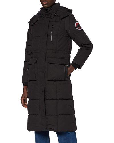 Superdry Longline Everest Coat Jacket - Black