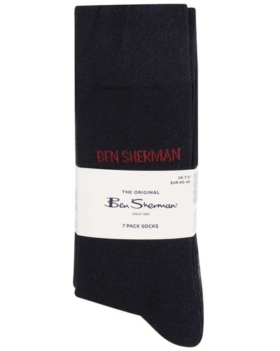 Ben Sherman Smarte Crew-Socken in Schwarz | Wadenmitte