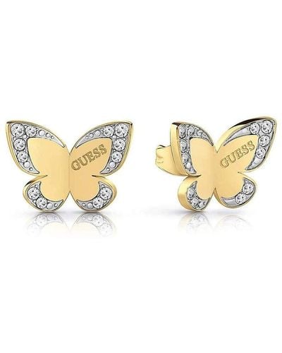 Guess Indovinare orecchini farfalla amore placcato oro chirurgica in acciaio inox logo UBE78011 [AC1127] - Multicolore