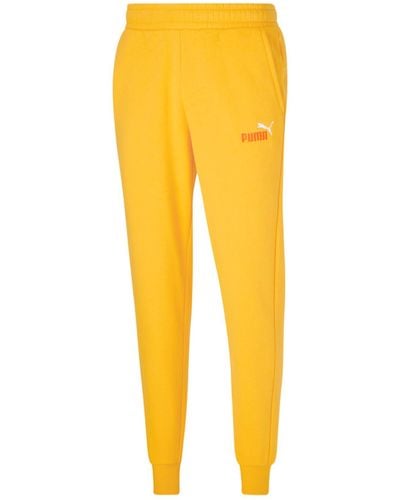 PUMA Tangerine Ess+ Embroidery Logo Pant - Yellow