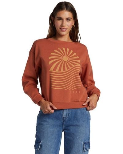 Roxy Crew Pullover Sweatshirt - Orange