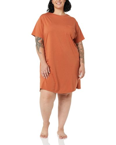 Amazon Essentials Knit Jersey Sleep Tee Nightdress - Orange