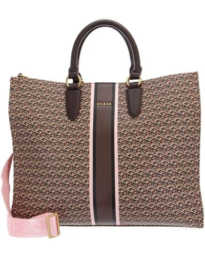 Guess Rianee Tote Brown Logo/Rose - Marrone