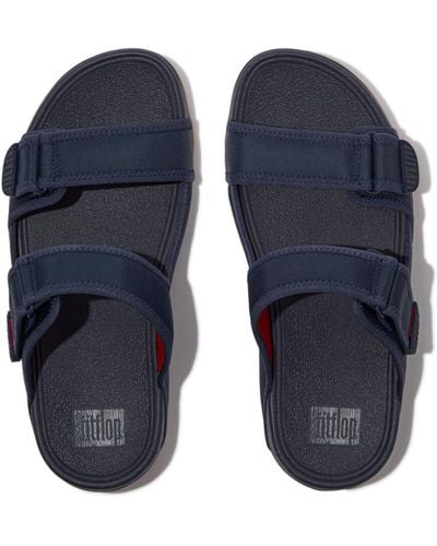 Fitflop Gogh Moc S Adjustable Water-resistant Slides Flip-flop - Blue