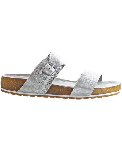 Timberland Waves Slip-on Silver Smooth Leather S Flip-flops Tb_0a2avr_040 - White