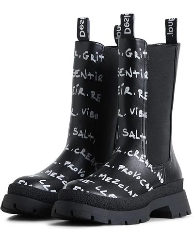 Desigual Mens Shoes 4 Pu Snow Boots Trainer - Black