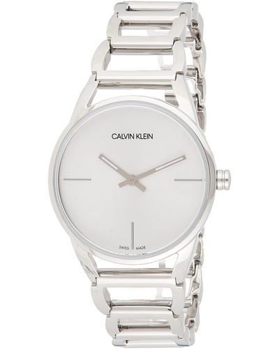 Calvin Klein Horloge Xs Ck Stately Analoge Quartz Roestvrij Staal K3g23126 - Metallic