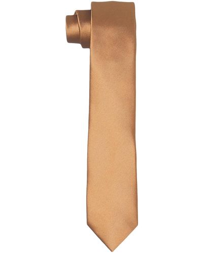 HIKARO Krawatte handgefertigt im Seidenlook 6 cm schmal - Kupfer - Mehrfarbig