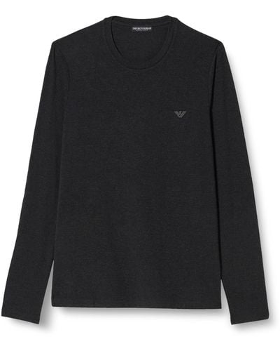 Emporio Armani Warm Viscose Long Sleeve T-shirt - Black