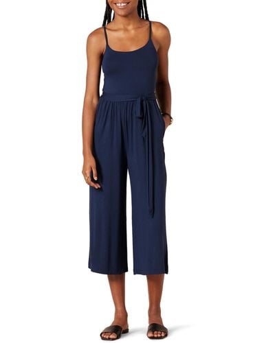 Amazon Essentials Jersey Cami Cropped Wide Leg Jumpsuit - Blue