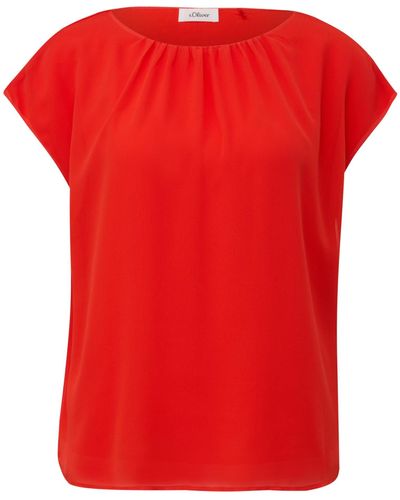 S.oliver 2145111 Bluse Kurzarm - Rot